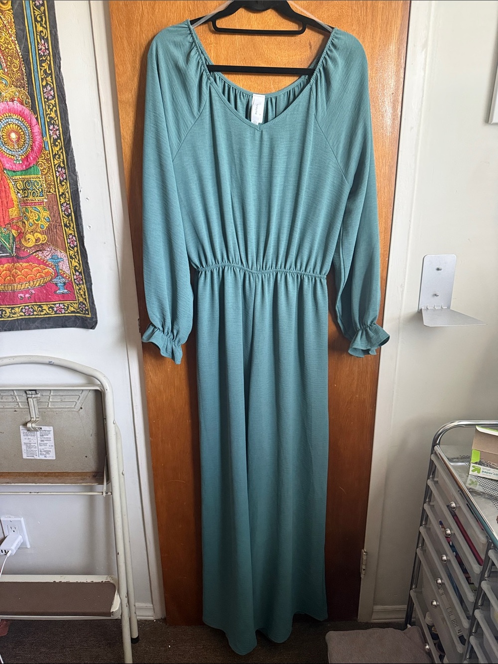 Honeyme Teal Long Sleeve Jumpsuit Romper